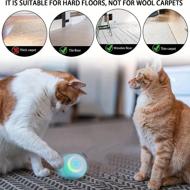 Balle interactive LED pour chat