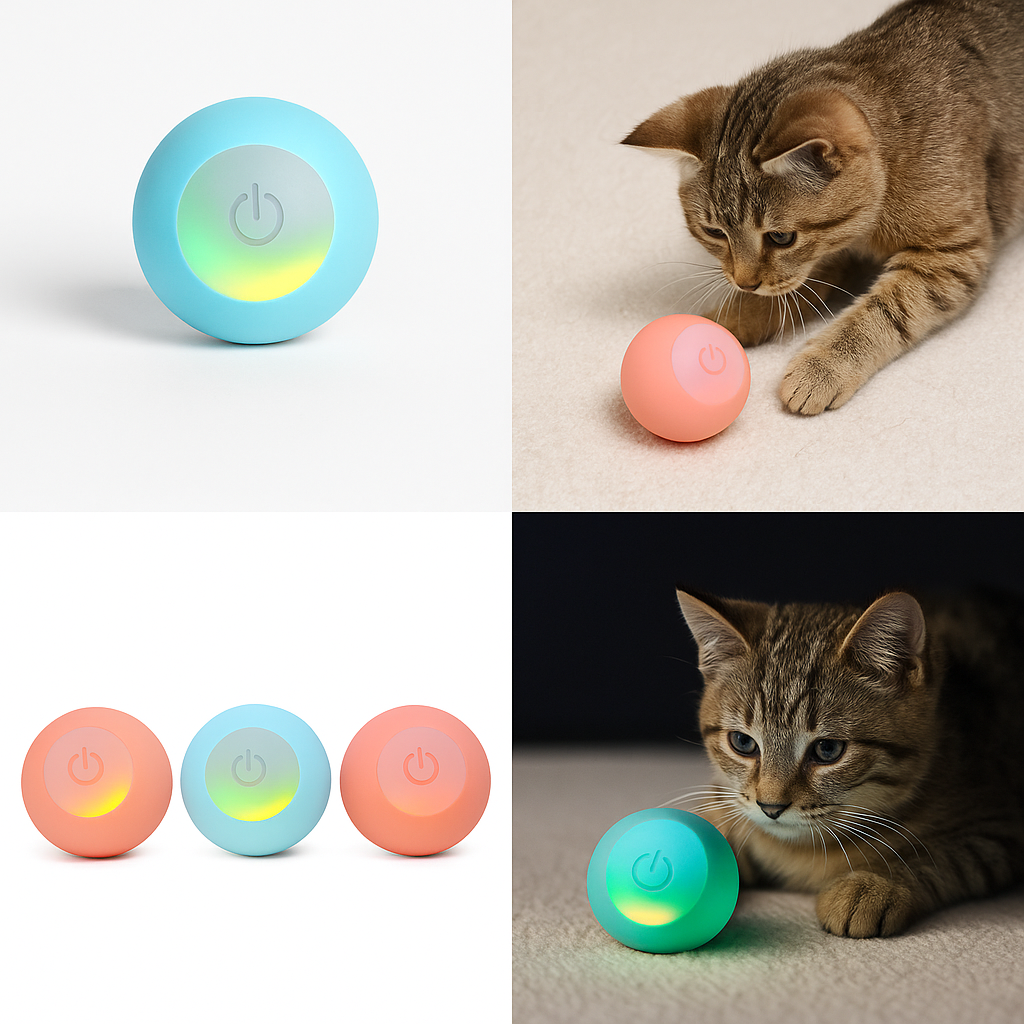 Balle interactive LED pour chat