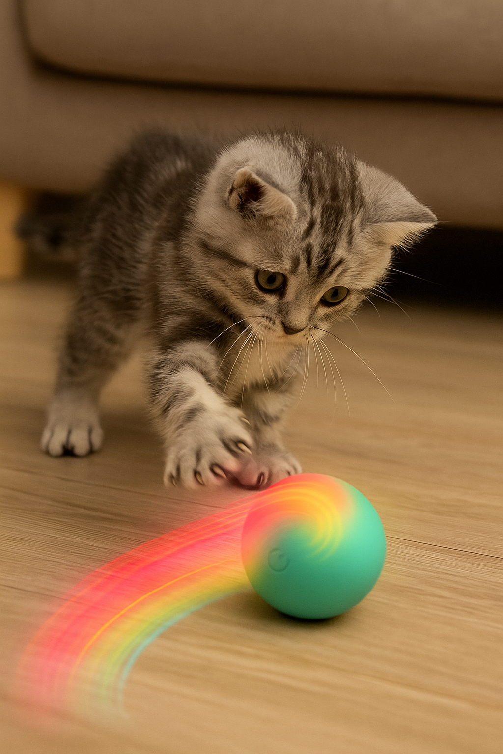 Balle interactive LED pour chat